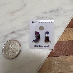 Stainless Steel Treble Clef Design Earrings